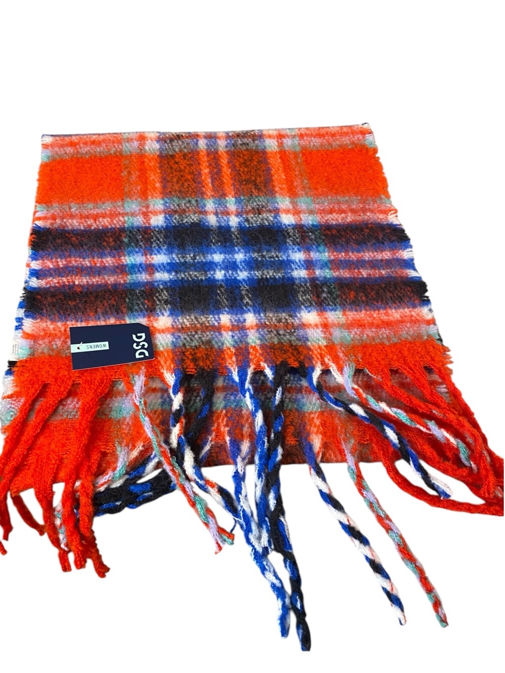 DSG NWT Stadium Blanket Fringed Button Closure Plaid Warm Cozy Scarf Shawl